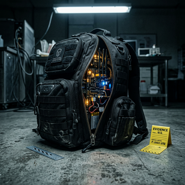 Recovered pulsed-RF device in forensic laboratory